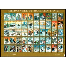 1994. Danmark. Julemærker, ufoldet helark. Juletid og vintervejr.